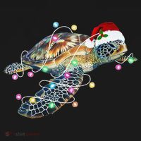 Funny Santa Hat Sea Turtle Christmas Lights Family Matching Women's Hoodie thumb 2