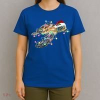 Funny Santa Hat Sea Turtle Christmas Lights Family Matching T-Shirt thumb 4