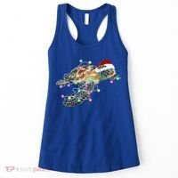 Funny Santa Hat Sea Turtle Christmas Lights Family Matching Women's Tank Top thumb 0