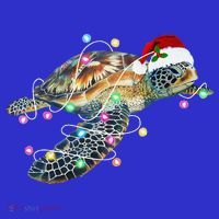 Funny Santa Hat Sea Turtle Christmas Lights Family Matching Women's Tank Top thumb 5