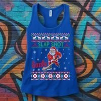 Funny Santa Hockey Christmas Gift Santa Ugly Sweater Cute Gift Women's Tank Top thumb 3