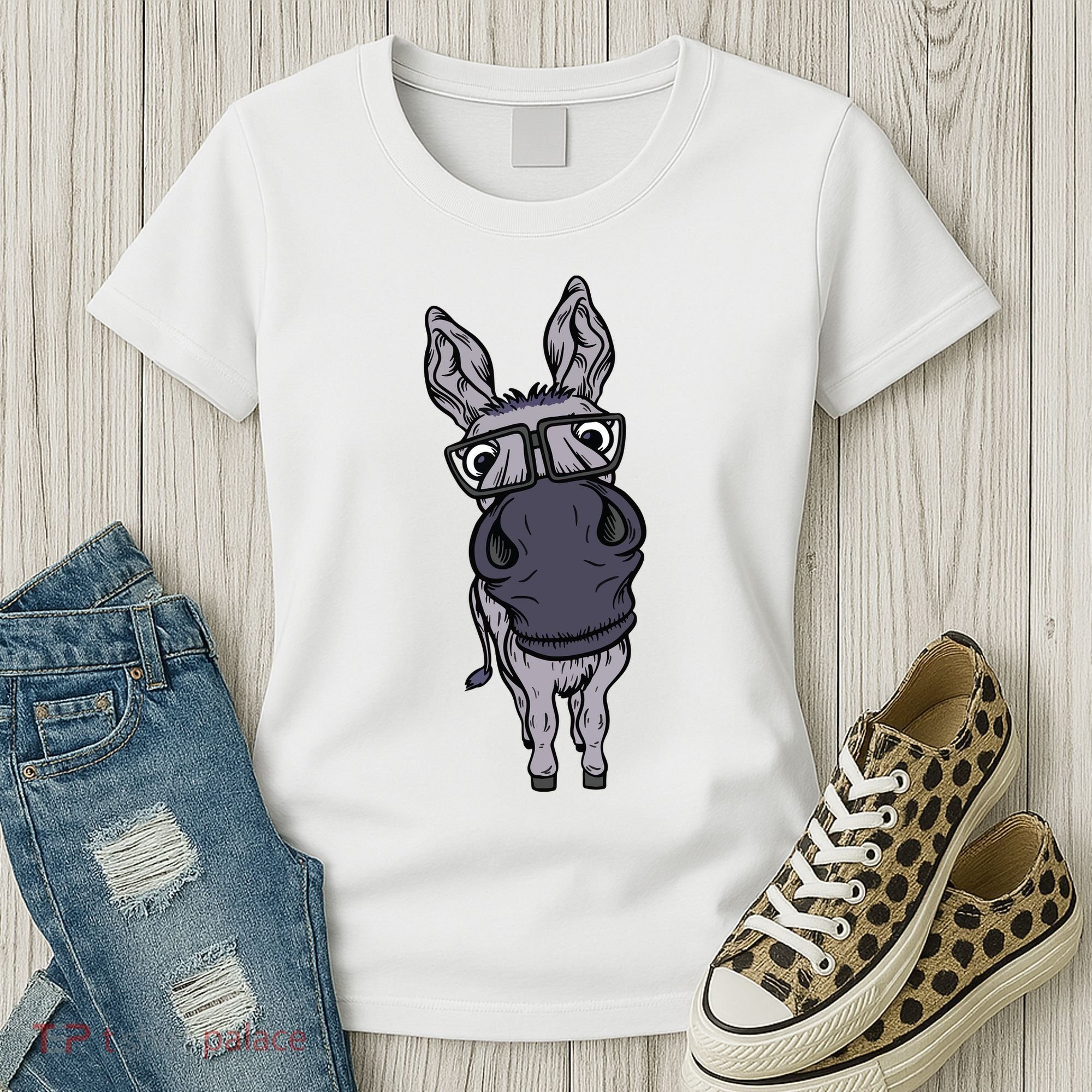 Funny Smart House Donkey Farm Horse Mule Pack Animal Donkey Women's T-Shirt