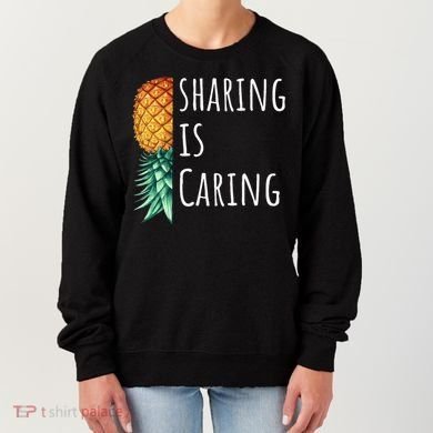 Funny Sharing Is Caring Upside Down Pineapple Swinger Women's Sweatshirt