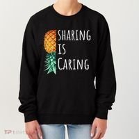 Funny Sharing Is Caring Upside Down Pineapple Swinger Women's Sweatshirt thumb 0