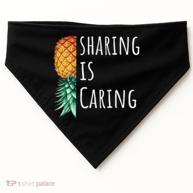 Funny Sharing Is Caring Upside Down Pineapple Swinger USA-Made Doggie Bandana