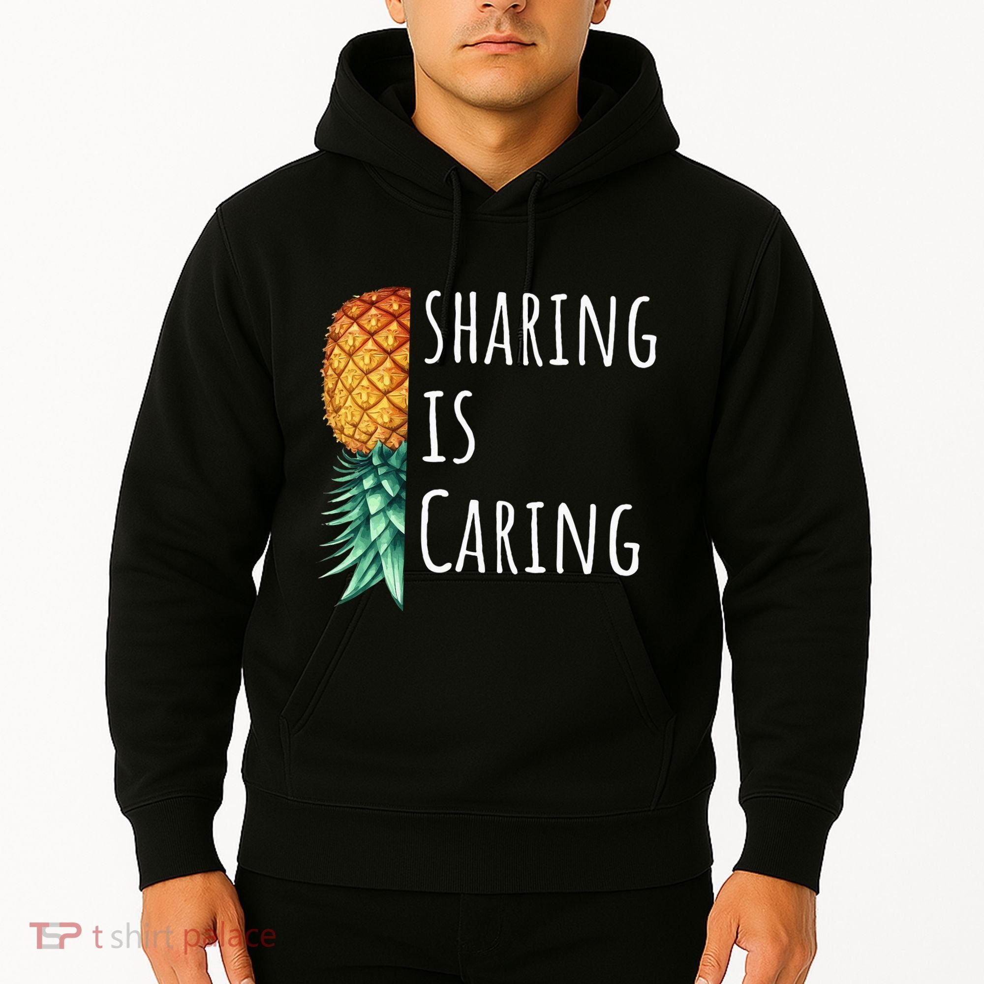 Funny Sharing Is Caring Upside Down Pineapple Swinger Hoodie