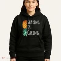 Funny Sharing Is Caring Upside Down Pineapple Swinger Hoodie thumb 5
