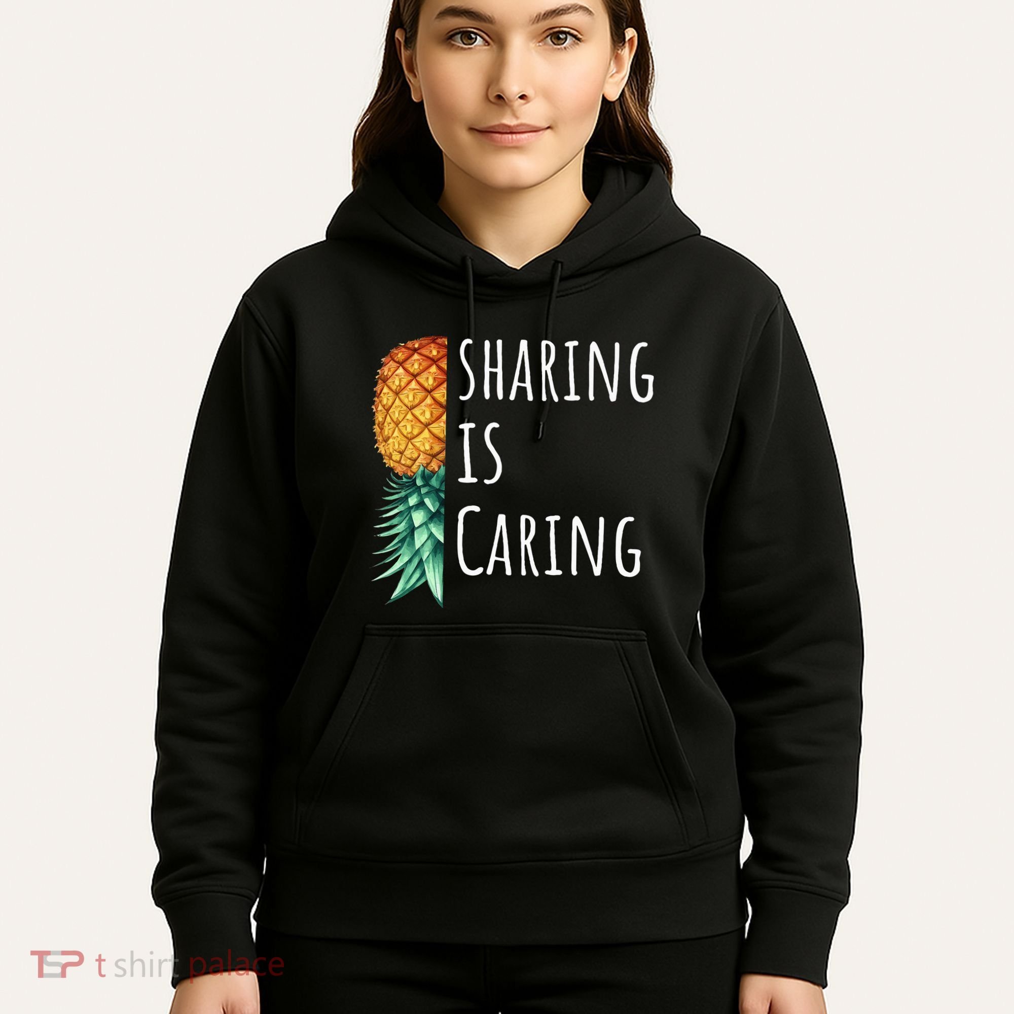 Funny Sharing Is Caring Upside Down Pineapple Swinger Hoodie