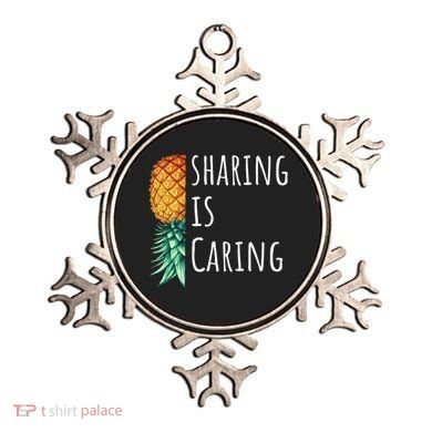 Funny Sharing Is Caring Upside Down Pineapple Swinger Ornament