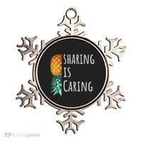 Funny Sharing Is Caring Upside Down Pineapple Swinger Ornament thumb 0