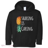 Funny Sharing Is Caring Upside Down Pineapple Swinger Toddler Hoodie thumb 0