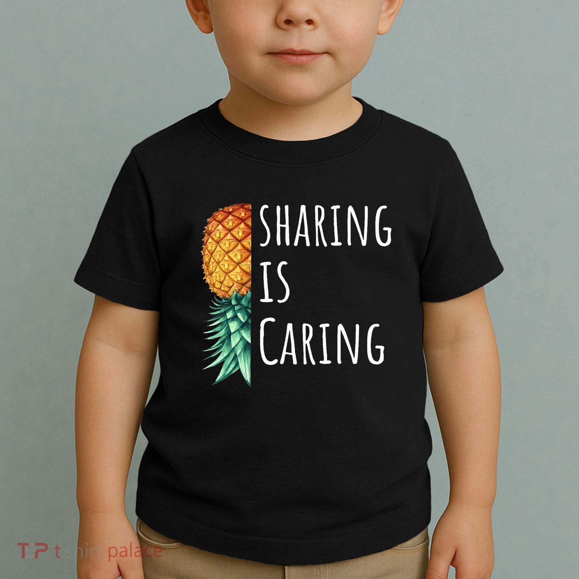 Funny Sharing Is Caring Upside Down Pineapple Swinger Toddler T-Shirt