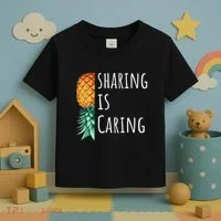 Funny Sharing Is Caring Upside Down Pineapple Swinger Toddler T-Shirt thumb 3