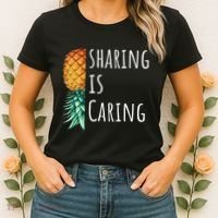 Funny Sharing Is Caring Upside Down Pineapple Swinger Women's T-Shirt thumb 2