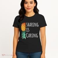 Funny Sharing Is Caring Upside Down Pineapple Swinger Women's T-Shirt thumb 4