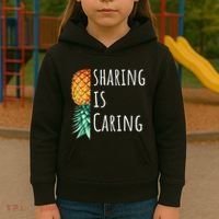 Funny Sharing Is Caring Upside Down Pineapple Swinger Kids Hoodie thumb 3