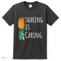 Funny Sharing Is Caring Upside Down Pineapple Swinger T-Shirt thumb 0