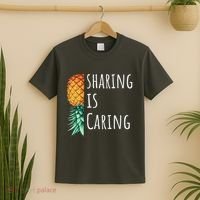 Funny Sharing Is Caring Upside Down Pineapple Swinger T-Shirt thumb 2