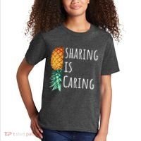Funny Sharing Is Caring Upside Down Pineapple Swinger Kids T-Shirt thumb 2