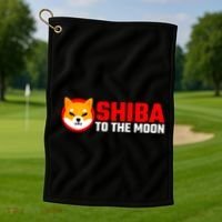 Funny Shiba Inu Token Dogecoin Killer Crypto Hodler Golf Towel thumb 1