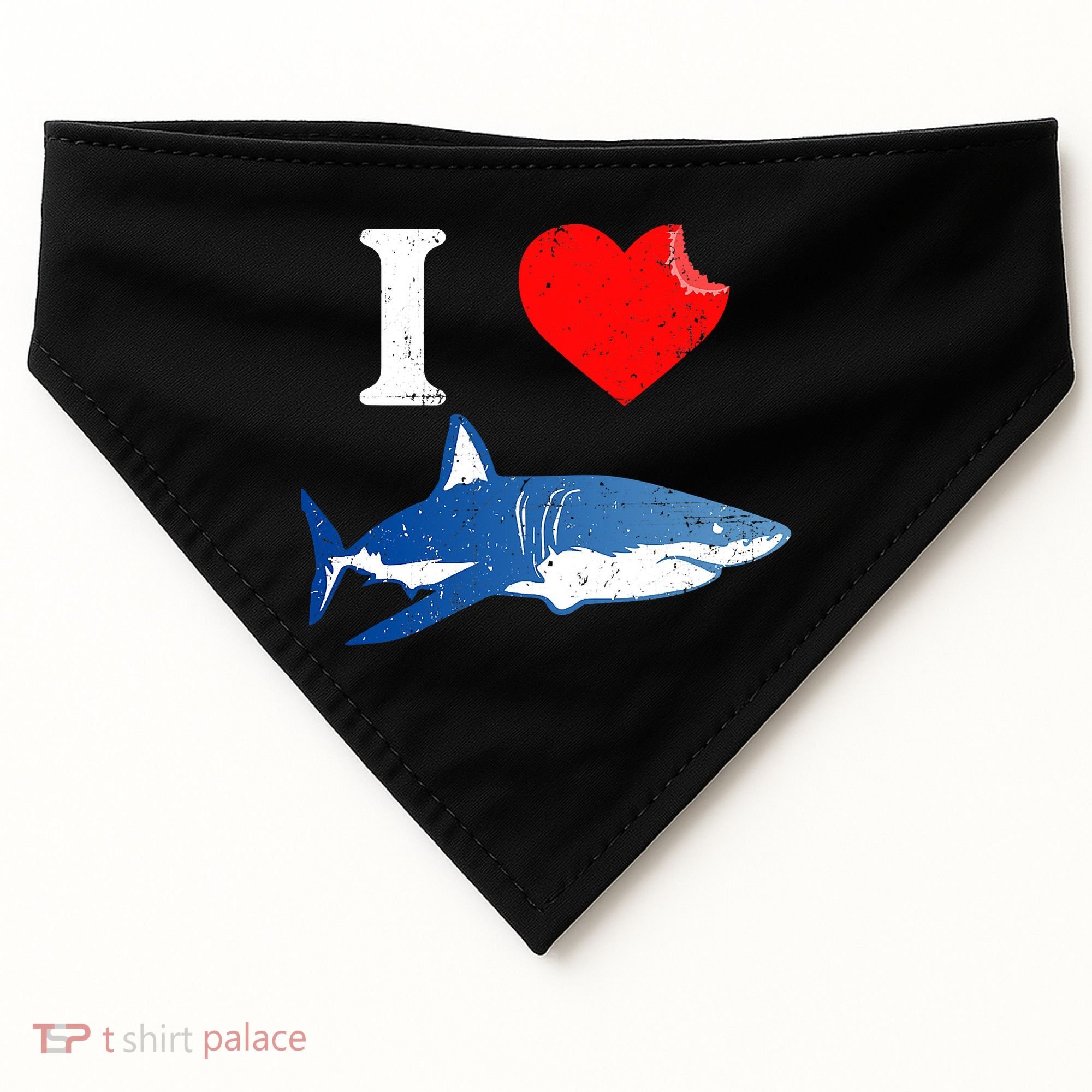 Funny Shark I Love Shark Shark Lover Shark USA-Made Doggie Bandana