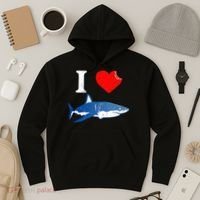 Funny Shark I Love Shark Shark Lover Shark Hoodie thumb 3