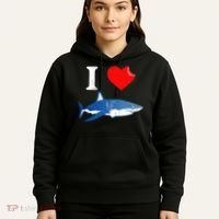 Funny Shark I Love Shark Shark Lover Shark Hoodie thumb 5