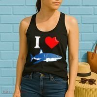 Funny Shark I Love Shark Shark Lover Shark Women's Tank Top thumb 2