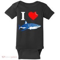 Funny Shark I Love Shark Shark Lover Shark Baby Bodysuit thumb 0