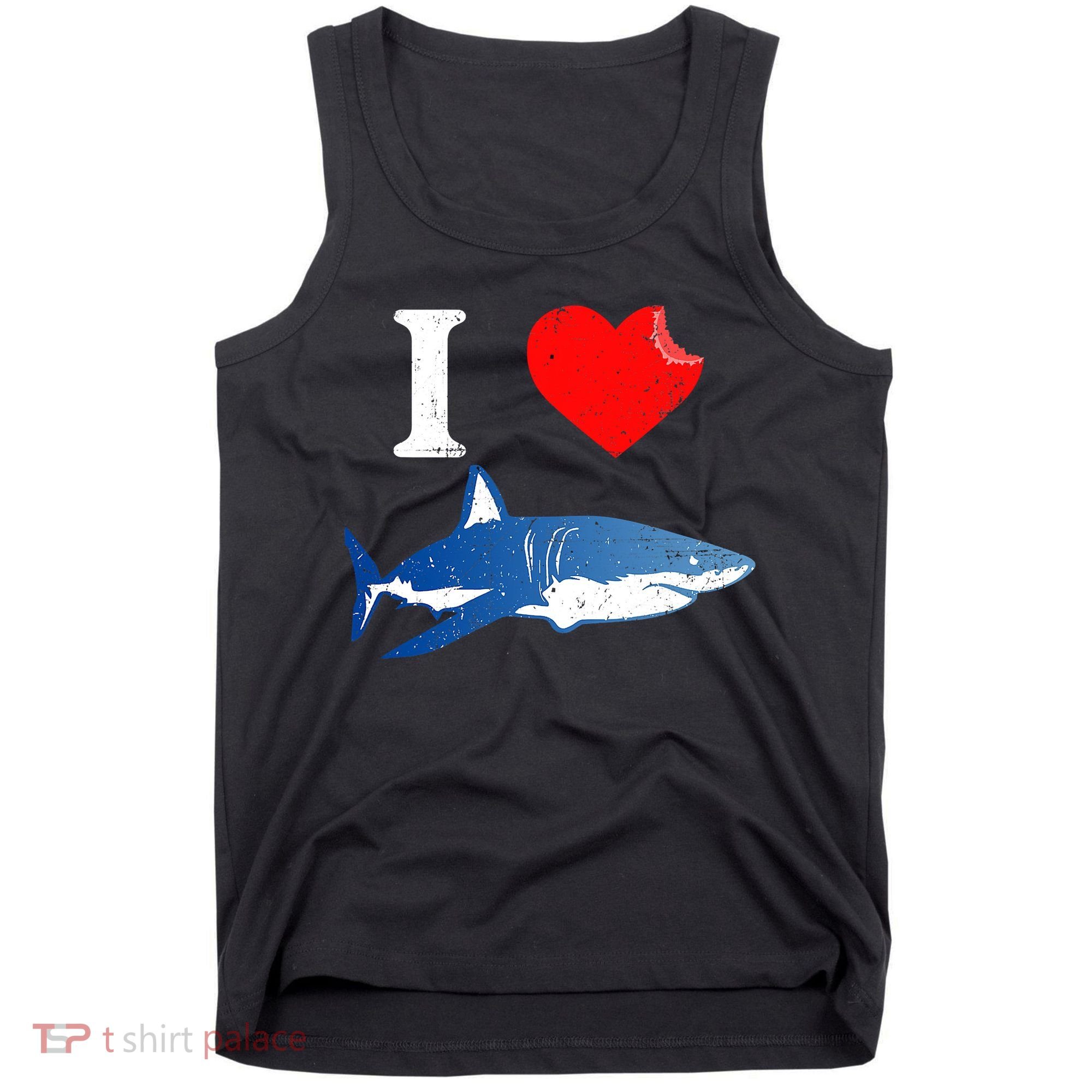Funny Shark I Love Shark Shark Lover Shark Tank Top