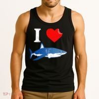 Funny Shark I Love Shark Shark Lover Shark Tank Top thumb 3