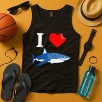 Funny Shark I Love Shark Shark Lover Shark Tank Top thumb 4