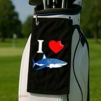 Funny Shark I Love Shark Shark Lover Shark Golf Towel thumb 2