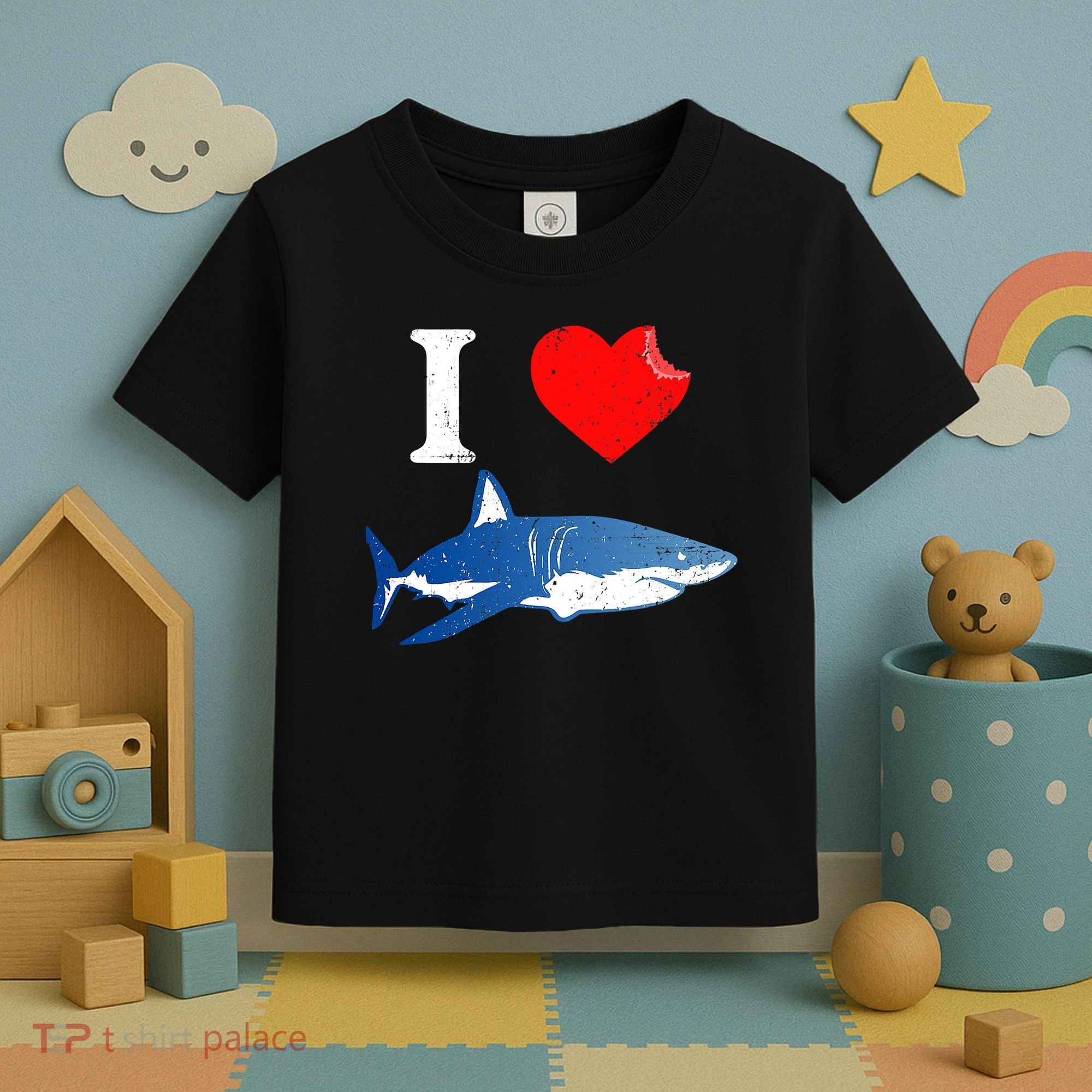 Funny Shark I Love Shark Shark Lover Shark Toddler T-Shirt