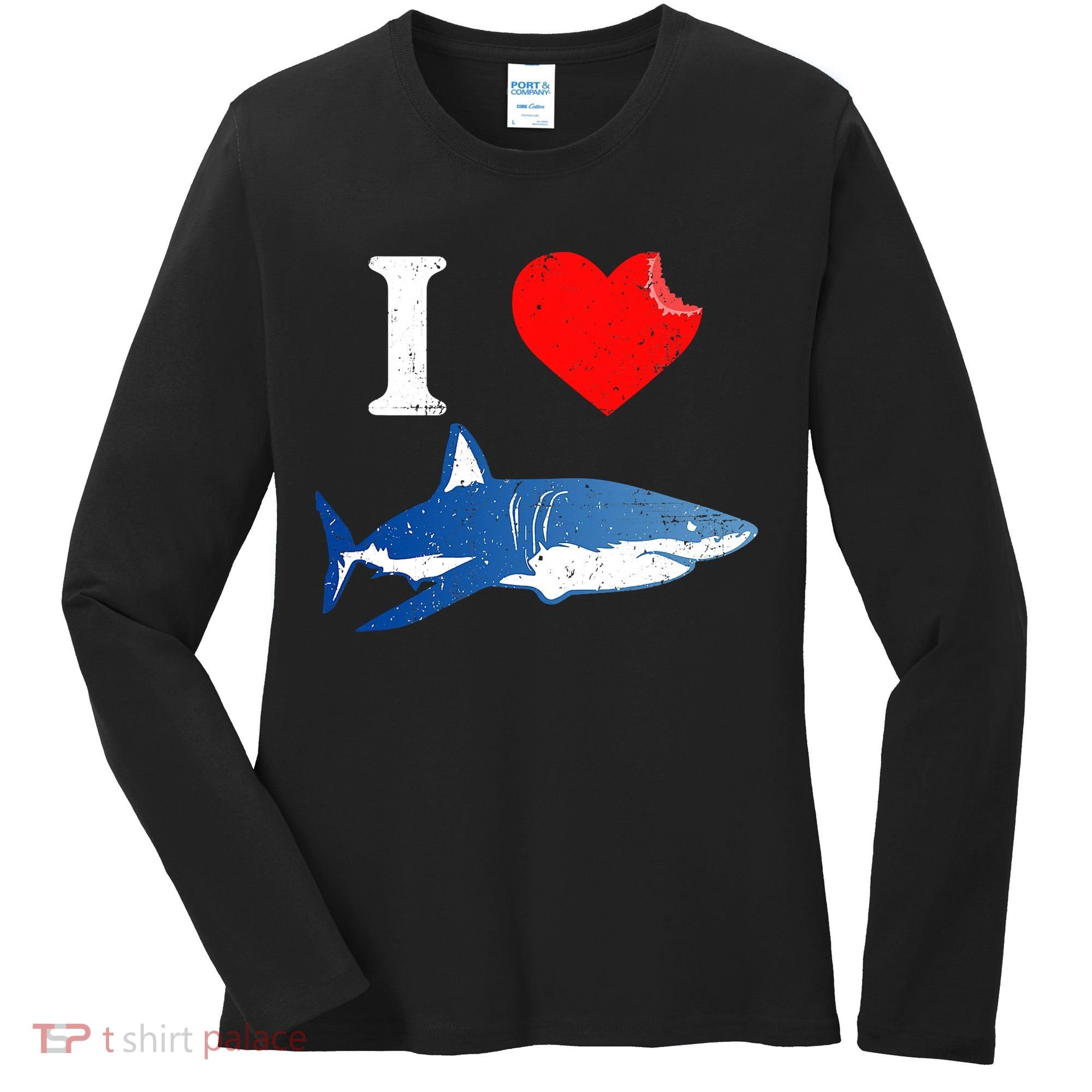 Funny Shark I Love Shark Shark Lover Shark Women's Long Sleeve Shirt