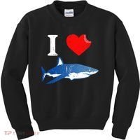 Funny Shark I Love Shark Shark Lover Shark Kids Sweatshirt thumb 0