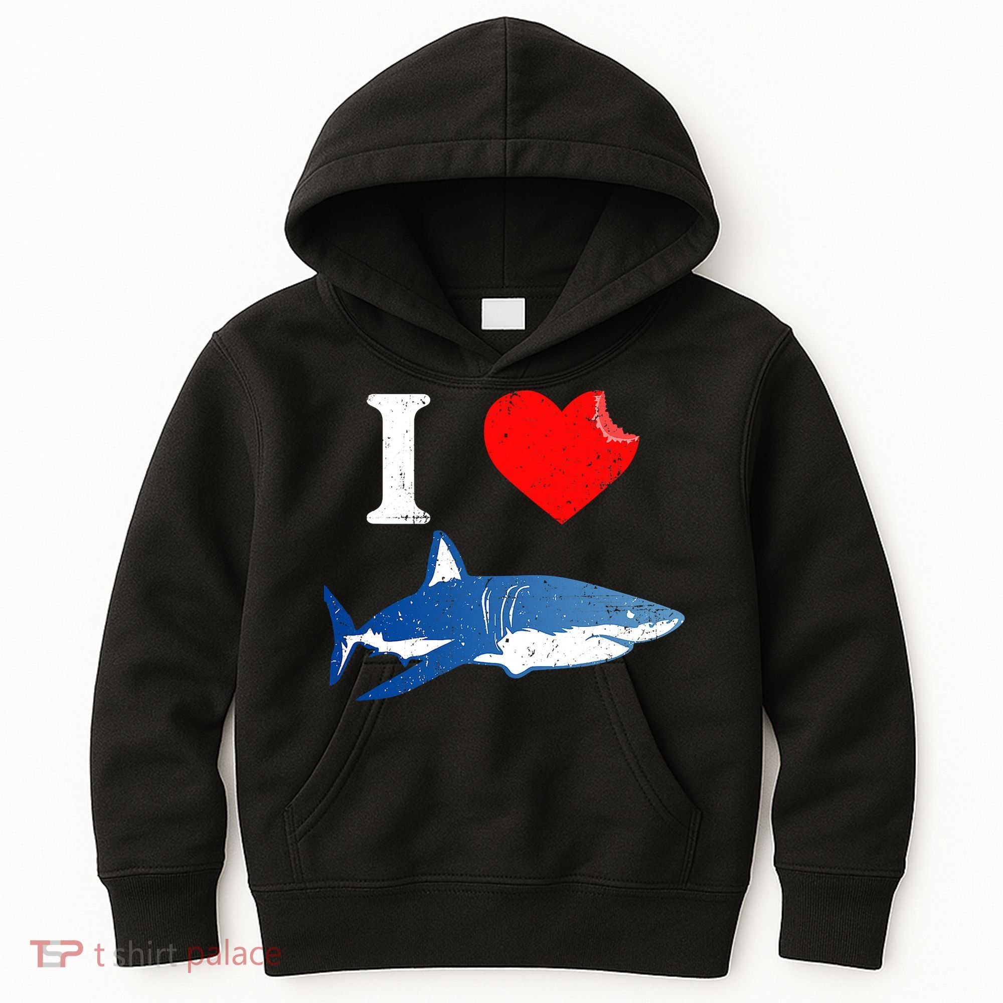Funny Shark I Love Shark Shark Lover Shark Kids Hoodie