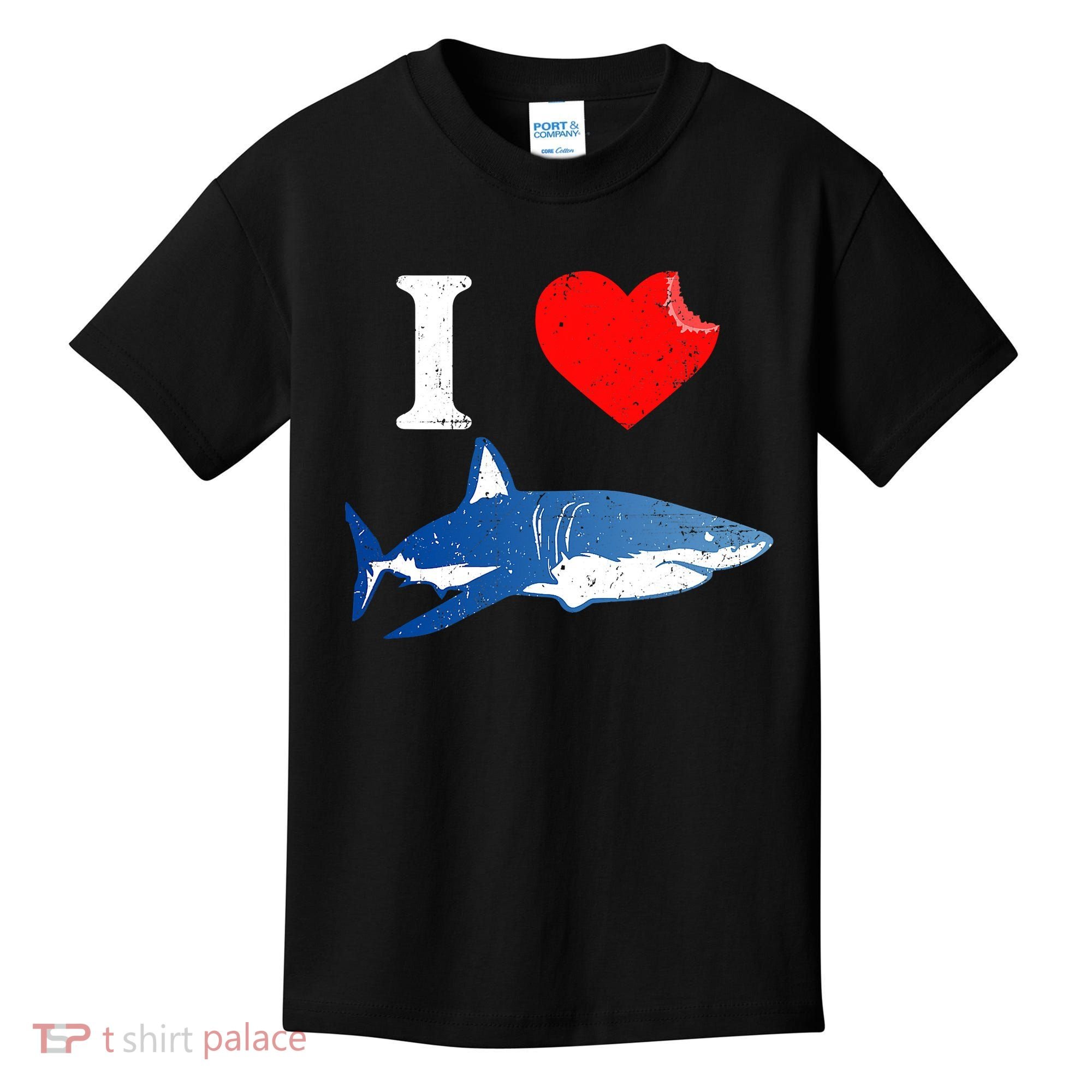 Funny Shark I Love Shark Shark Lover Shark Kids T-Shirt