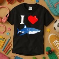 Funny Shark I Love Shark Shark Lover Shark Kids T-Shirt thumb 3