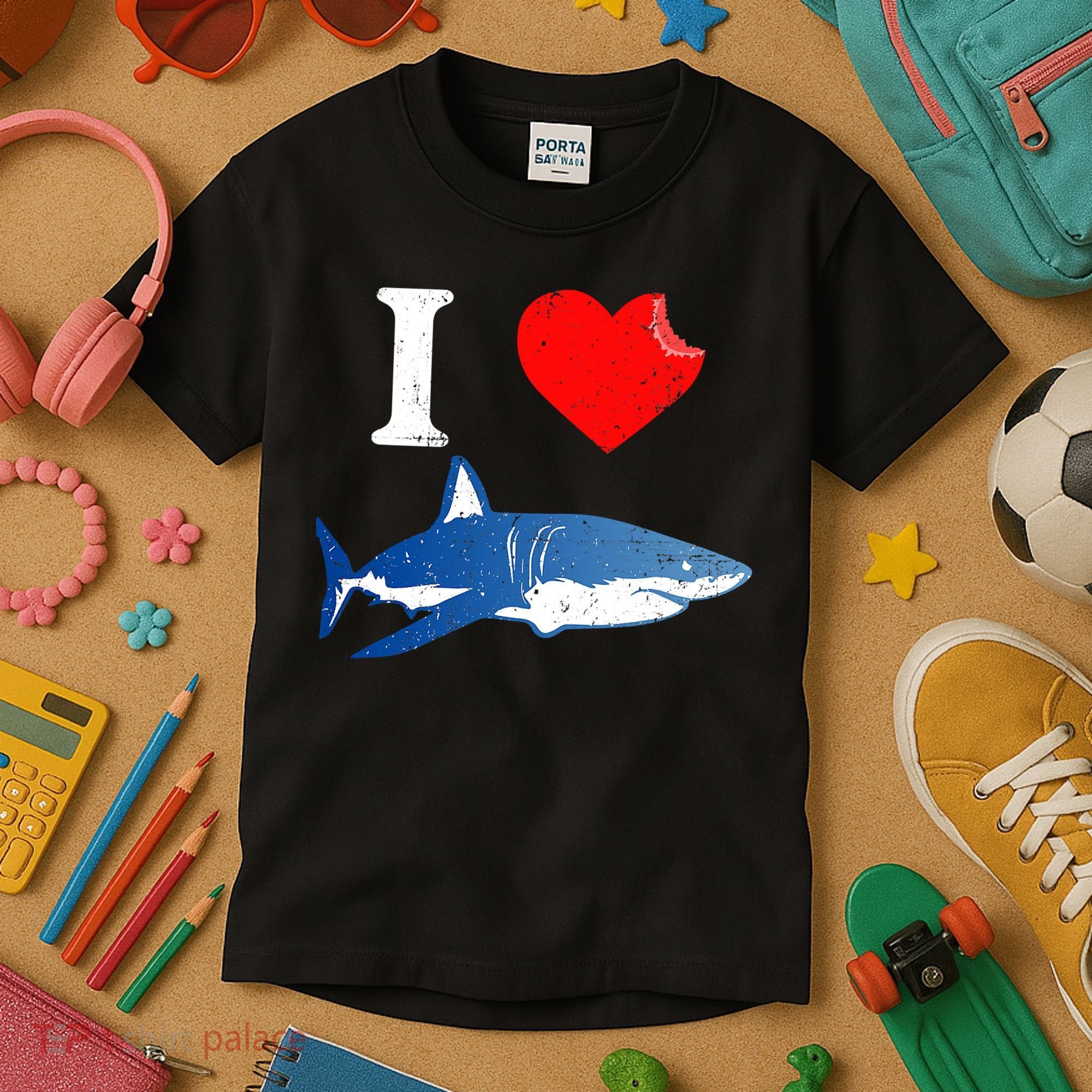 Funny Shark I Love Shark Shark Lover Shark Kids T-Shirt