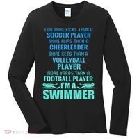 Funny Swimming I'm A Swimmer I Do More Than A Women's Long Sleeve Shirt thumb 0