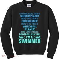 Funny Swimming I'm A Swimmer I Do More Than A Kids Sweatshirt thumb 0