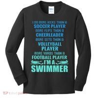 Funny Swimming I'm A Swimmer I Do More Than A Kids Long Sleeve Shirt thumb 0