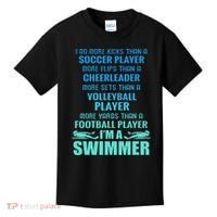 Funny Swimming I'm A Swimmer I Do More Than A Kids T-Shirt thumb 0