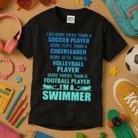 Funny Swimming I'm A Swimmer I Do More Than A Kids T-Shirt thumb 3