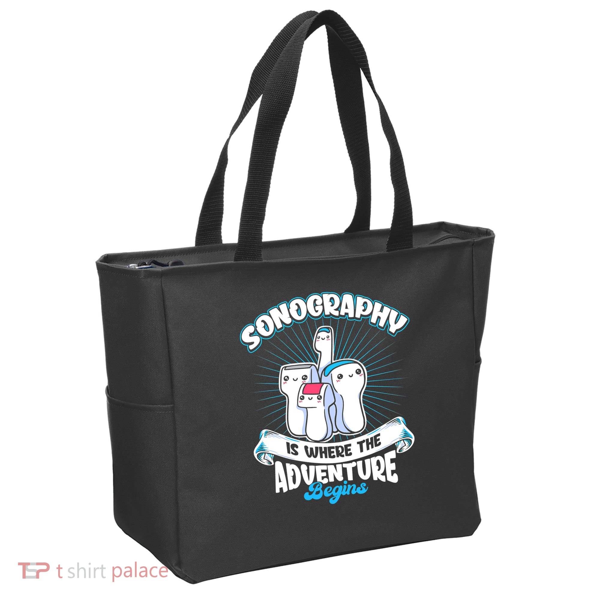 Funny Sonography Is Where The Adventure Begins Ultrasound Tech Tote Bag