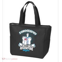 Funny Sonography Is Where The Adventure Begins Ultrasound Tech Tote Bag thumb 3