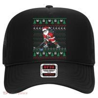 Funny Santa Ice Hockey Player Ugly Sweater Christmas Hockey Gift Hat thumb 0