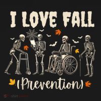 Funny Skeleton I Love Fall Prevention Fall Physical Therapy Apron thumb 3
