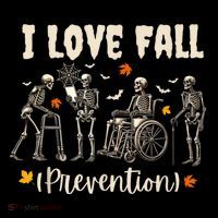 Funny Skeleton I Love Fall Prevention Fall Physical Therapy Bucket Hat thumb 4